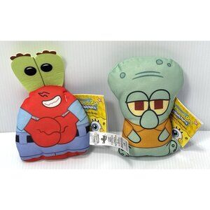 SpongeBob Squarepants Mr Krabs & Squidward Plush Set Collectible Nickelodeon-NEW